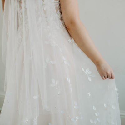 Ruffled Rose Veils - Canadian bridal veil designer handmade bridal veils -098