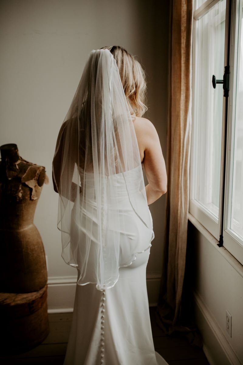 Two Tier Cathedral Length Veil with 1/4 Satin Edge