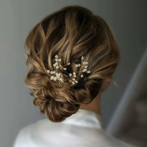 Beaded Flower Hair Pins